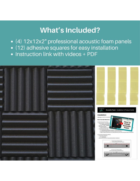 Kit de Espuma Acústica Aislante SoundAssured 5cm - 4 Paneles