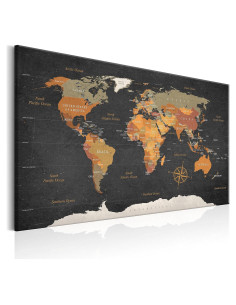 Impresión en Lienzo Acústico Artgeist Mapa del Mundo 90x60 cm