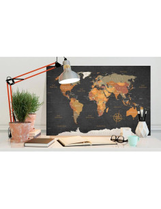 Impresión en Lienzo Acústico Artgeist Mapa del Mundo 90x60 cm 2