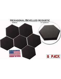 Mybecca Paneles Acústicos Hexagonales 6 Piezas 30x30 cm Carbón 2