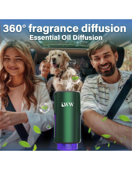Difusor de Ambientador de Aire para Auto LWW Verde 3 Modos