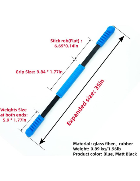 Barra de Ejercicio Elástica ANGLER DREAM 36 x 6.35 cm Azul