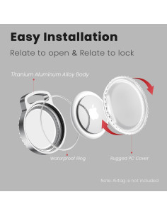 Soporte de Llavero KOBKOD para AirTag - Estuche Impermeable IP68 - Paquete de 2 2