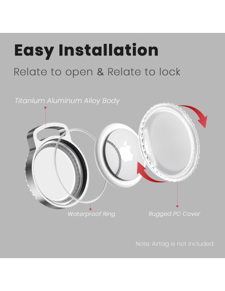 Soporte de Llavero KOBKOD para AirTag - Estuche Impermeable IP68 - Paquete de 2