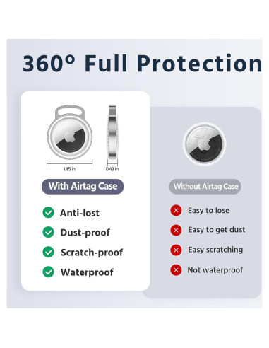 Soporte de Llavero KOBKOD para AirTag - Estuche Impermeable IP68 - Paquete de 2