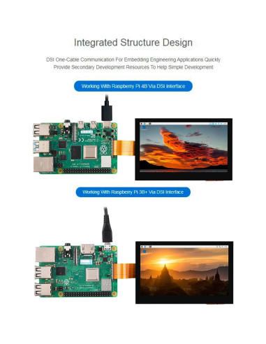 Pantalla DSI 4.3" Waveshare IPS 800x480 para Raspberry Pi