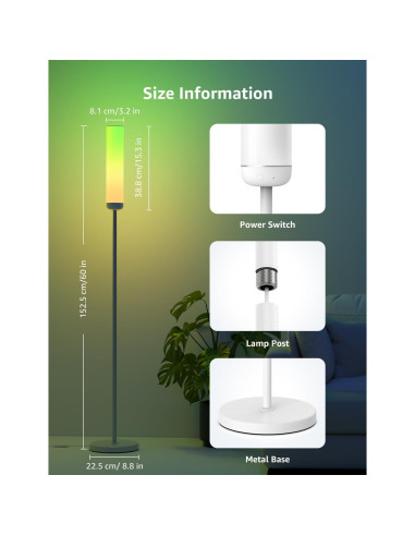 Lámpara de Pie Lepro O1 AI LED 2300LM Control APP WiFi