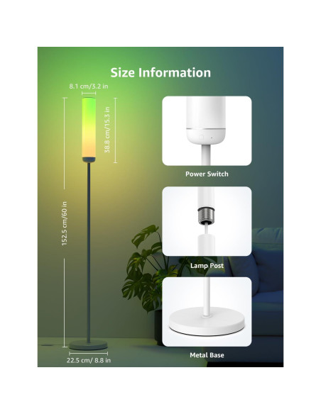 Lámpara de Pie Lepro O1 AI LED 2300LM Control APP WiFi