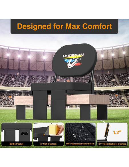 Asientos de Estadio HOPERAN Plegables con Respaldo Rotativo 270