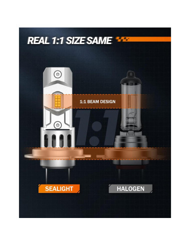 Bombillas H7 SEALIGHT Luz de Niebla 24000LM 6500K Impermeables