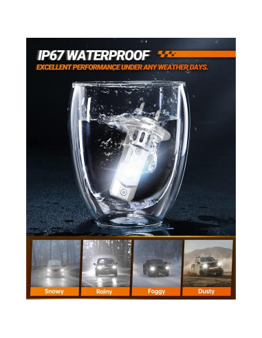 Bombillas H7 SEALIGHT Luz de Niebla 24000LM 6500K Impermeables