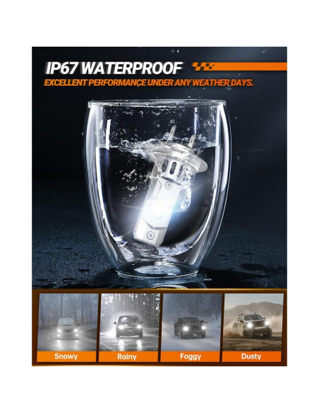 Bombillas H7 SEALIGHT Luz de Niebla 24000LM 6500K Impermeables