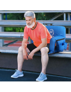 Conjunto de 2 Sillas Plegables Nalone con Reposabrazos y Cojín Azul 2