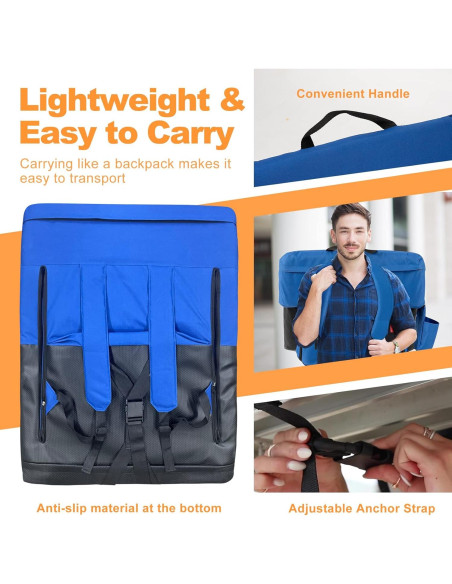 Conjunto de 2 Sillas Plegables Nalone con Reposabrazos y Cojín Azul