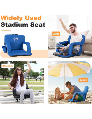 Conjunto de 2 Sillas Plegables Nalone con Reposabrazos y Cojín Azul