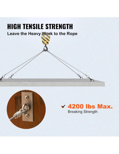 Cable de Acero Inoxidable VEVOR 3/16" T316 500ft 4200LBS