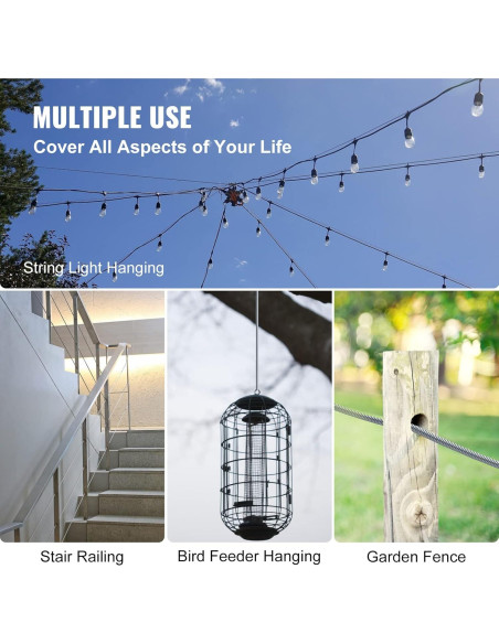 Cable de Acero Inoxidable VEVOR 3/16" T316 500ft 4200LBS