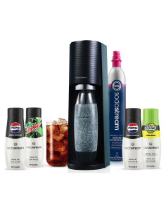 Máquina de Agua con Gas SodaStream Terra Negra + Sabores
