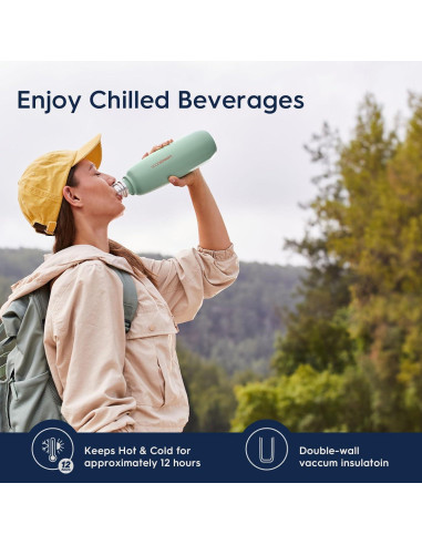 Botella de Metal SodaStream Fizz&go Cool 0.9L Aislada Doble Pared