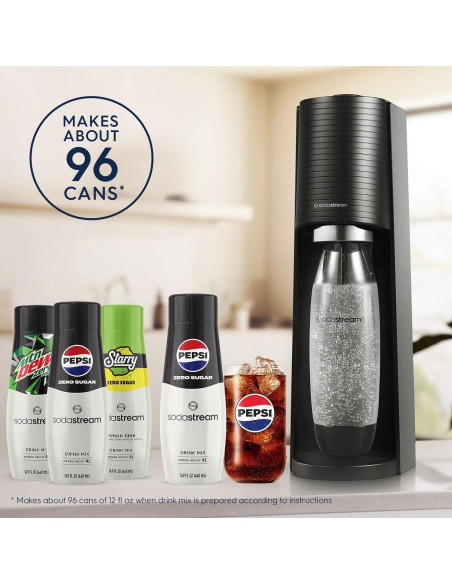 Máquina de Agua con Gas SodaStream Terra Negra + Sabores