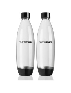 Paquete Doble Botellas Reutilizables SodaStream 1L Negro