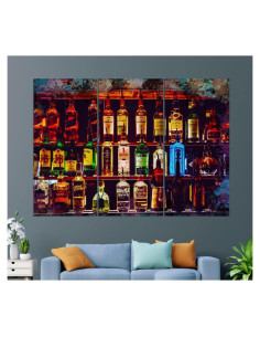 Arte de Pared Lienzo Serhii Dushak Botellas Bebidas 90x60 cm