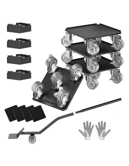 Carro de Muebles LOYAL TIGER 680kg 5 Ruedas 13.7cm Gris