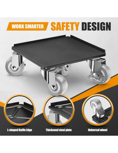 Carro de Muebles LOYAL TIGER 680kg 5 Ruedas 13.7cm Gris