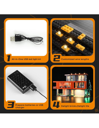 Kit de Iluminación LED LIGHTAILING para Lego 21354 Casa Cullen