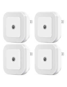 Luz Nocturna LED Regulable SYCEES con Sensor Crepúsculo, 4 Unidades