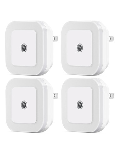 Luz Nocturna LED Regulable SYCEES con Sensor Crepúsculo, 4 Unidades