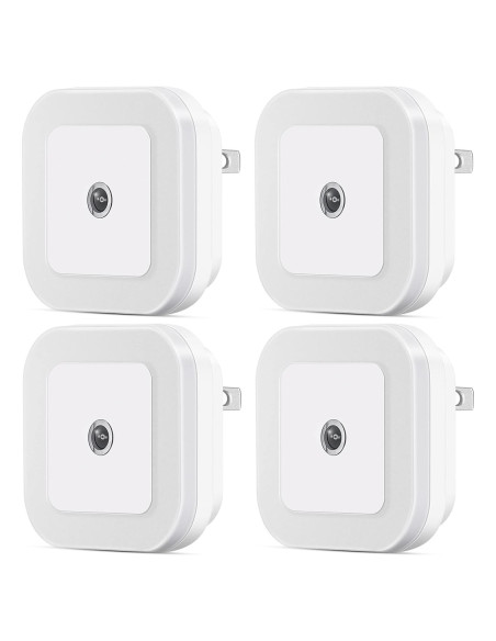 Luz Nocturna LED Regulable SYCEES con Sensor Crepúsculo, 4 Unidades