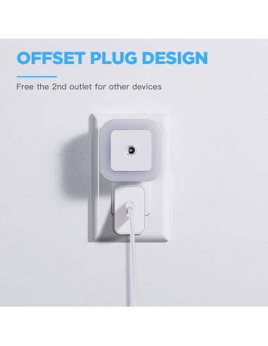 Luz Nocturna LED Regulable SYCEES con Sensor Crepúsculo, 4 Unidades