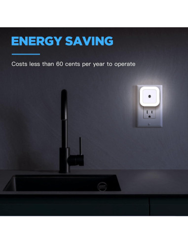 Luz Nocturna LED Regulable SYCEES con Sensor Crepúsculo, 4 Unidades