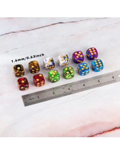 Set de 36 Dados D6 16mm Acrílico Premium con Bolsa LAMJAM 2