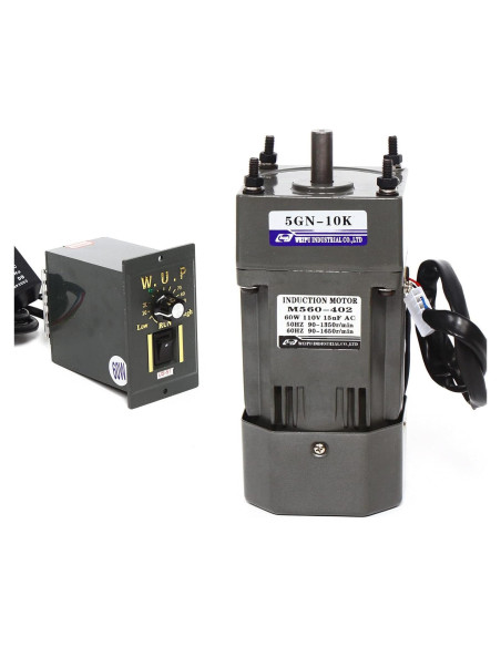 Motor de Engranaje AC 110V 60W Monofásico 0-135RPM 3.8Nm