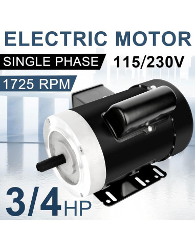 Motor Eléctrico Monofásico 3/4HP 1725RPM 115V/230V TEFC