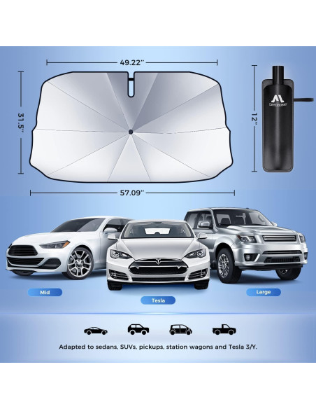 Sombrilla para Parabrisas de Coche Mittenhugs 2024 Plegable UV
