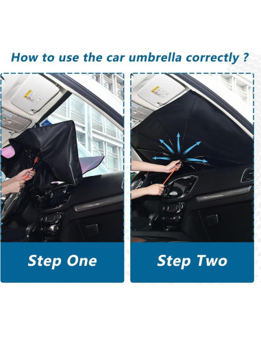 Parasol para Parabrisas de Coche Jihqo 140x70 cm UV Bloqueo