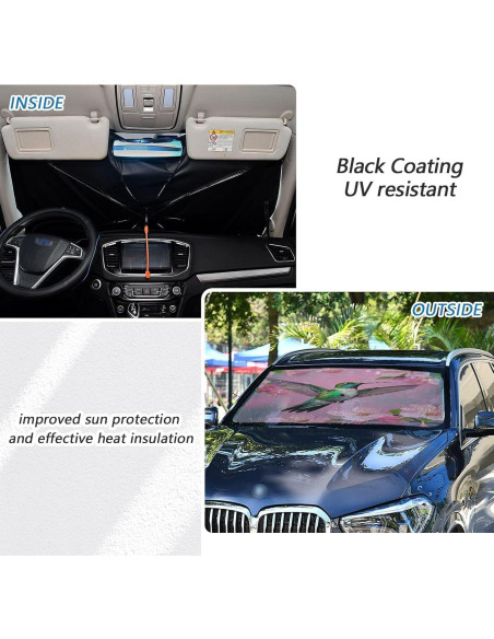 Parasol para Parabrisas de Coche Jihqo 140x70 cm UV Bloqueo