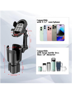 Soporte para Teléfono en Portavasos CAFORLANK Ajustable 360 2