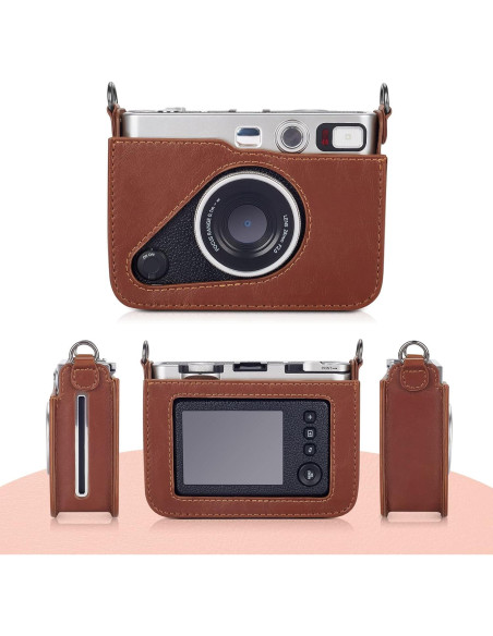 Funda Protectora Phetium para Cámara Fujifilm Instax Mini EVO - Cuero PU Marrón