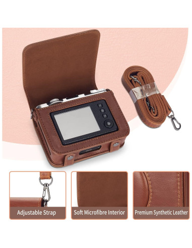 Funda Protectora Phetium para Cámara Fujifilm Instax Mini EVO - Cuero PU Marrón