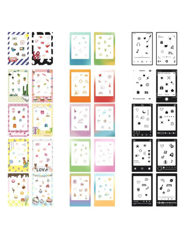 30 Stickers de Bordes para Fotos HIYQIN 2x3 Coloridos