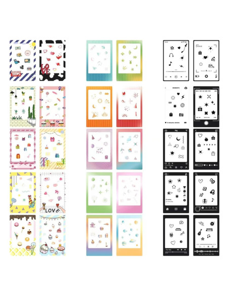 30 Stickers de Bordes para Fotos HIYQIN 2x3 Coloridos