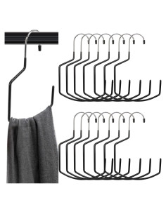 Paquete de 15 Perchas Antideslizantes Mezchi para Bufandas y Cinturones
