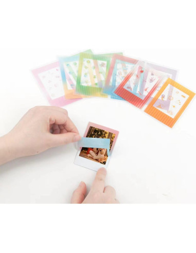 30 Stickers de Bordes para Fotos HIYQIN 2x3 Coloridos