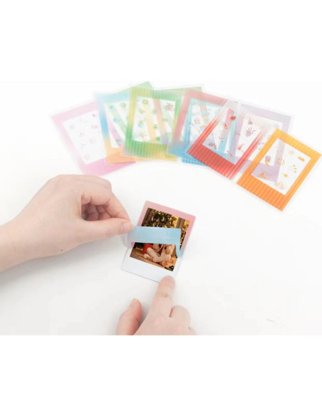 30 Stickers de Bordes para Fotos HIYQIN 2x3 Coloridos