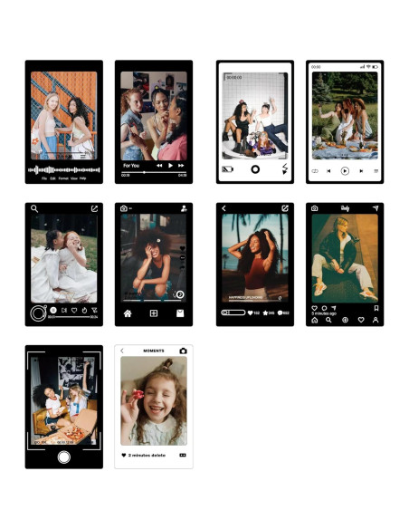 30 Stickers de Bordes para Fotos HIYQIN 2x3 Coloridos