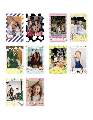 30 Stickers de Bordes para Fotos HIYQIN 2x3 Coloridos